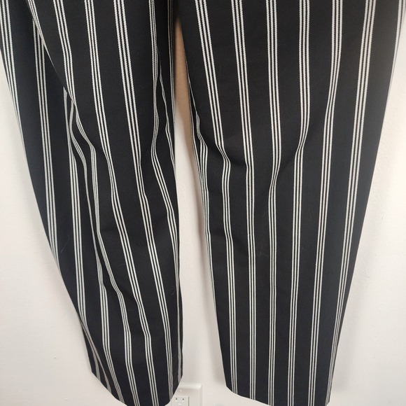 Veronica‎ Beard Cypress Womens Striped Wide Leg Strapless Jumpsuit Black White 6 - Picture 5 of 10